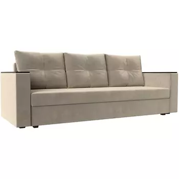 Диван прямой Атланта лайт без стола (микровельвет бежевый) Лига Диванов 112643