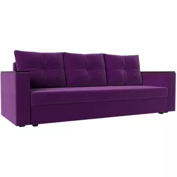 Диван прямой Атланта лайт без стола (микровельвет фиолетовый) Лига Диванов 112650