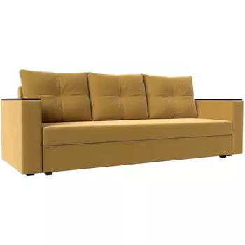 Диван прямой Атланта лайт без стола (микровельвет желтый) Лига Диванов 112645