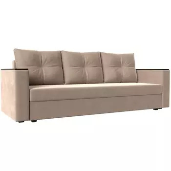 Диван прямой Атланта лайт без стола (велюр бежевый) Лига Диванов 112635