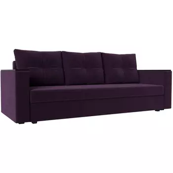Диван прямой Атланта лайт без стола (велюр фиолетовый) Лига Диванов 112641