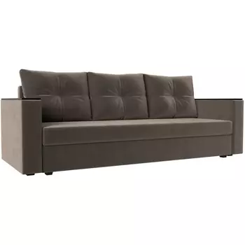 Диван прямой Атланта лайт без стола (велюр коричневый) Лига Диванов 112639