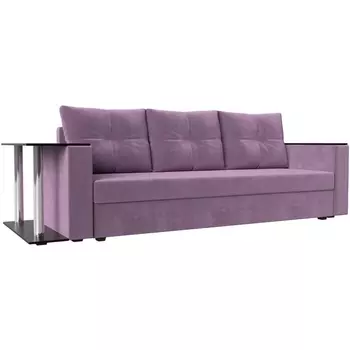 Диван прямой Атланта лайт со столом левый (микровельвет сиреневый) Лига Диванов 112484