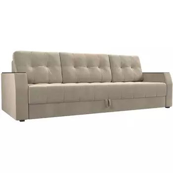 Диван прямой Атлантида Б/С (микровельвет бежевый) Лига Диванов 102240