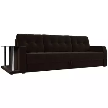 Диван прямой Атлантида левый (микровельвет коричневый) Лига Диванов 102222