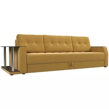 Диван прямой Атлантида левый (микровельвет желтый) Лига Диванов 109822