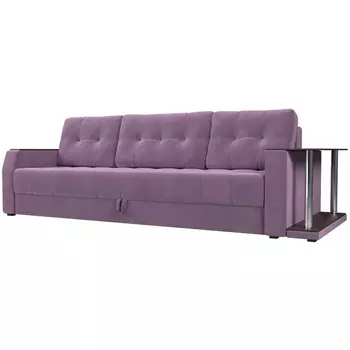 Диван прямой Атлантида стол справа (Микровельвет фиолетовый) Лига Диванов 109824R