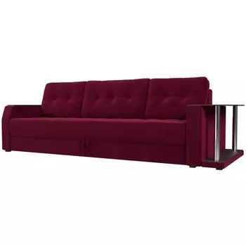 Диван прямой Атлантида стол справа (Микровельвет красный) Лига Диванов 109821R