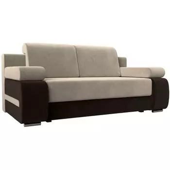 Диван прямой Денвер (основа микровельвет бежевый, компаньон микровельвет коричневый) Лига Диванов 100181