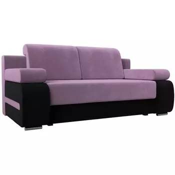 Диван прямой Денвер (основа микровельвет сиреневый, компаньон микровельвет черный) Лига Диванов 105874