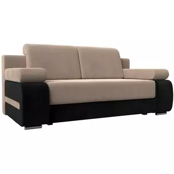 Диван прямой Денвер (основа велюр бежевый, компаньон велюр черный) Лига Диванов 115525