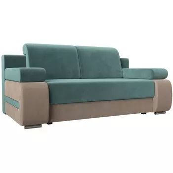 Диван прямой Денвер (основа велюр бирюзовый, компаньон велюр бежевый) Лига Диванов 115526