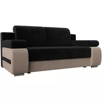 Диван прямой Денвер (основа велюр черный, компаньон велюр бежевый) Лига Диванов 115534