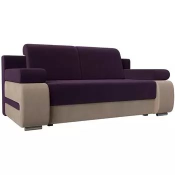 Диван прямой Денвер (основа велюр фиолетовый, компаньон велюр бежевый) Лига Диванов 115532