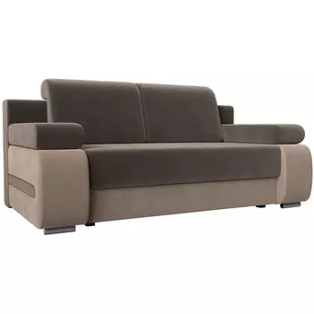 Диван прямой Денвер (основа велюр коричневый, компаньон велюр бежевый) Лига Диванов 115530