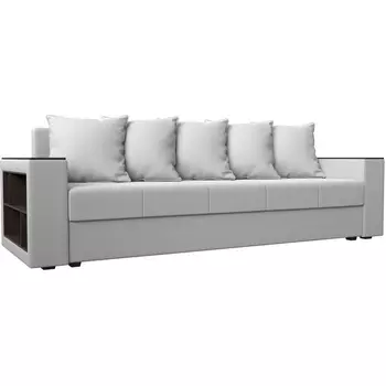 Диван прямой Дубай лайт полки слева (экокожа белая) Лига Диванов 114334L