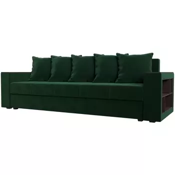 Диван прямой Дубай лайт полки справа (велюр зеленый) Лига Диванов 114368