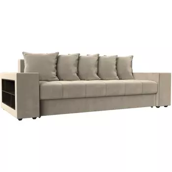 Диван прямой Дубай левый (микровельвет бежевый) Лига Диванов 110542