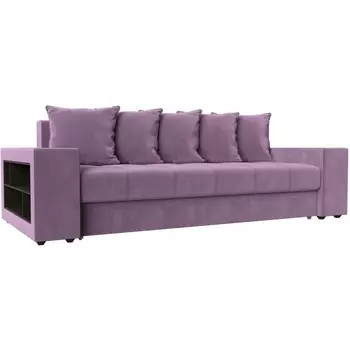 Диван прямой Дубай левый (микровельвет сиреневый) Лига Диванов 110547