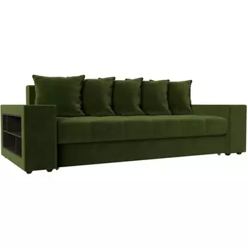 Диван прямой Дубай левый (микровельвет зеленый) Лига Диванов 110544