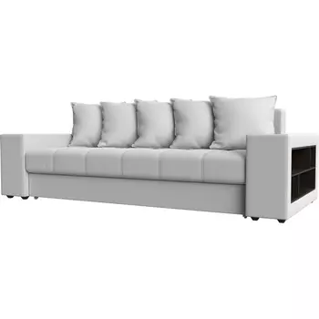 Диван прямой Дубай полки справа (Экокожа белый) Лига Диванов 31507R