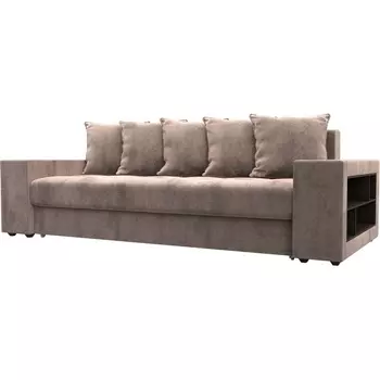 Диван прямой Дубай полки справа Лига Диванов (Велюр) арт.126470