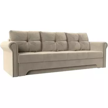 Диван прямой Европа (микровельвет бежевый) Лига Диванов 28291