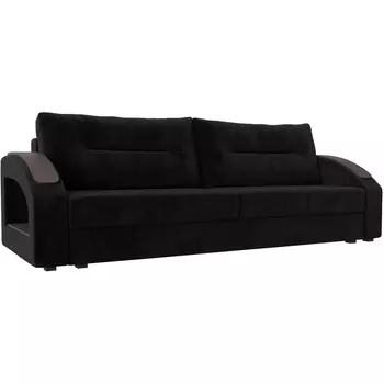 Диван прямой Канзас (велюр черный) Лига Диванов 100958