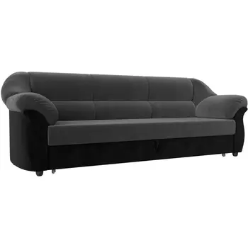 Диван прямой Карнелла (основа велюр серый, компаньон велюр черный) Лига Диванов 109531