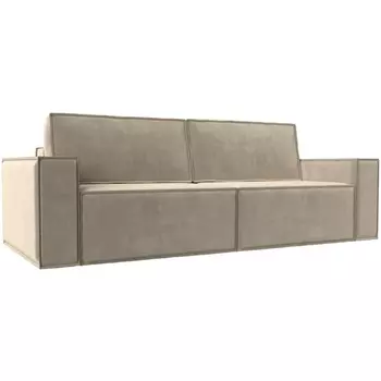 Диван прямой Куба (микровельвет бежевый) Лига Диванов 116217