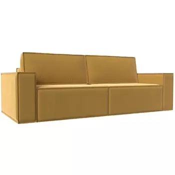 Диван прямой Куба (микровельвет желтый) Лига Диванов 116219