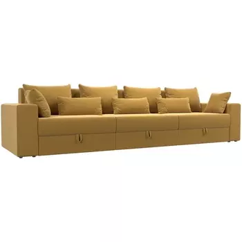 Диван прямой Майами Long (микровельвет желтый, подушки микровельвет ЖЕЛ/жел/жел) Лига Диванов 114787