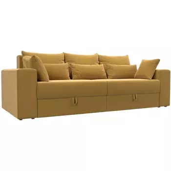 Диван прямой Майами (микровельвет желтый, подушки микровельвет ЖЕЛ/жел/жел) Лига Диванов 114732