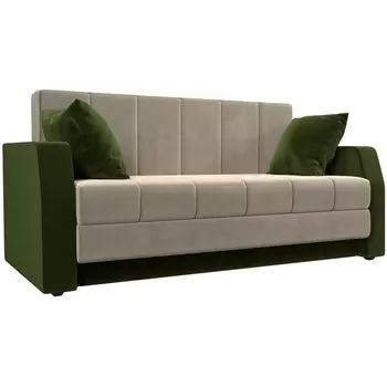 Диван прямой Малютка (основа микровельвет бежевый, компаньон микровельвет зеленый) Лига Диванов 110374