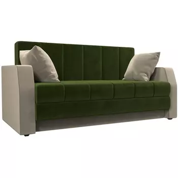 Диван прямой Малютка (основа микровельвет зеленый, компаньон микровельвет бежевый) Лига Диванов 110382