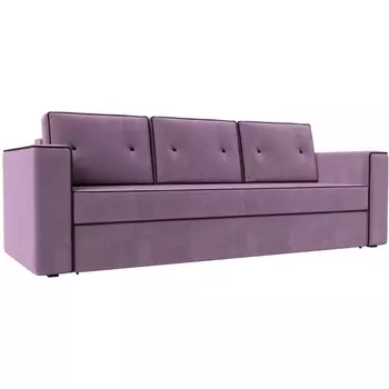 Диван прямой Принстон (микровельвет сиреневый, кант микровельвет коричневый) Лига Диванов 110890