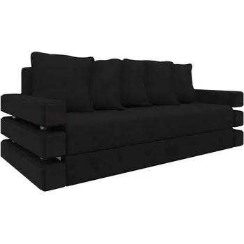 Диван прямой Венеция (микровельвет черный) Лига Диванов 27971