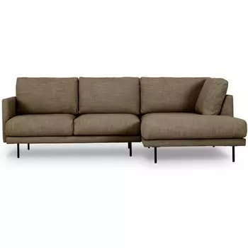 Диван Ricadi угловой ОГОГО (арт.727520), (Ткань,Рогожка/Коричневый) ОГОГО Обстановочка!