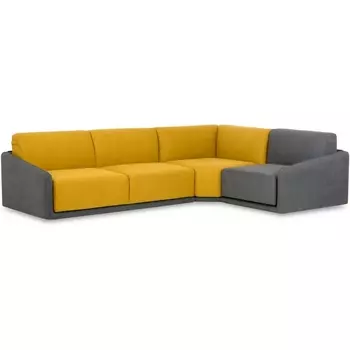 Диван Toronto Wave ОГОГО (арт.584971), (Микрофибра/Серый,Желтый) ОГОГО Обстановочка!