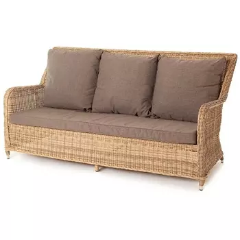 Диван трехместный из искусственного ротанга, цвет соломенный 4SIS Гляссе YH-C3579W-2