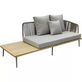 Диван трехместный правосторонний "BAYLEY" уличный серый 220*84*75см Garda Decor арт.129KN-03046