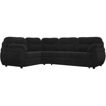 Диван угловой Бруклин левый (велюр черный) Лига Диванов 29406L