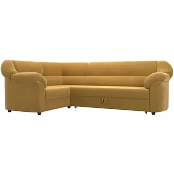 Диван угловой Карнелла левый (микровельвет желтый) Лига Диванов 105890L