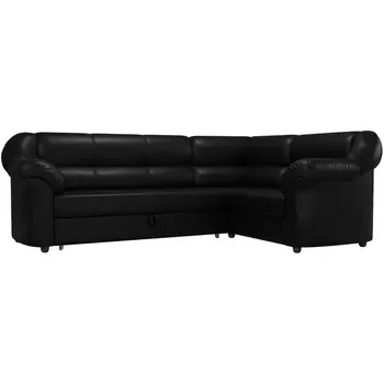 Диван угловой Карнелла правый (экокожа черная) Лига Диванов 29433