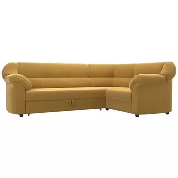 Диван угловой Карнелла правый (микровельвет желтый) Лига Диванов 105890