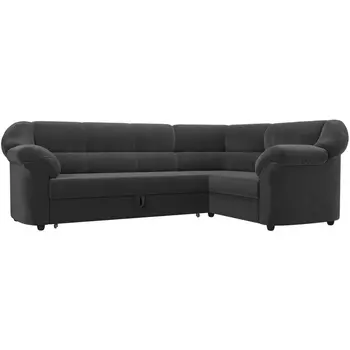 Диван угловой Карнелла правый (велюр серый) Лига Диванов 109582