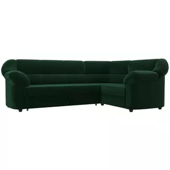 Диван угловой Карнелла правый (велюр зеленый) Лига Диванов 109580