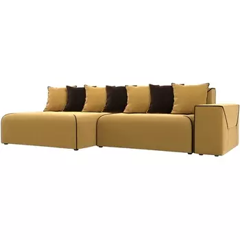 Диван угловой Кёльн левый (микровельвет желтый) Лига Диванов 109741L