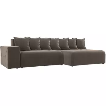 Диван угловой Кёльн правый (велюр коричневый) Лига Диванов 105075