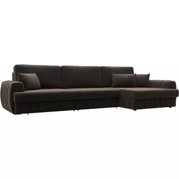 Диван угловой Лига-057 НПБ Лонг угол правый Лига Диванов (Велюр) арт.129301